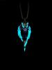Steel Wolf Pendant Necklace With Glowing Effect For Casual Streetwear Looks
