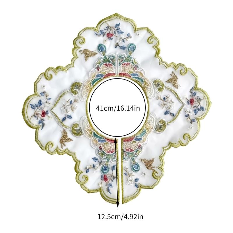 Китайский вышитый ложный воротник с жемчугом и цветочным узором для девочки, декоративный элемент для китайского древнего / выпускного костюма