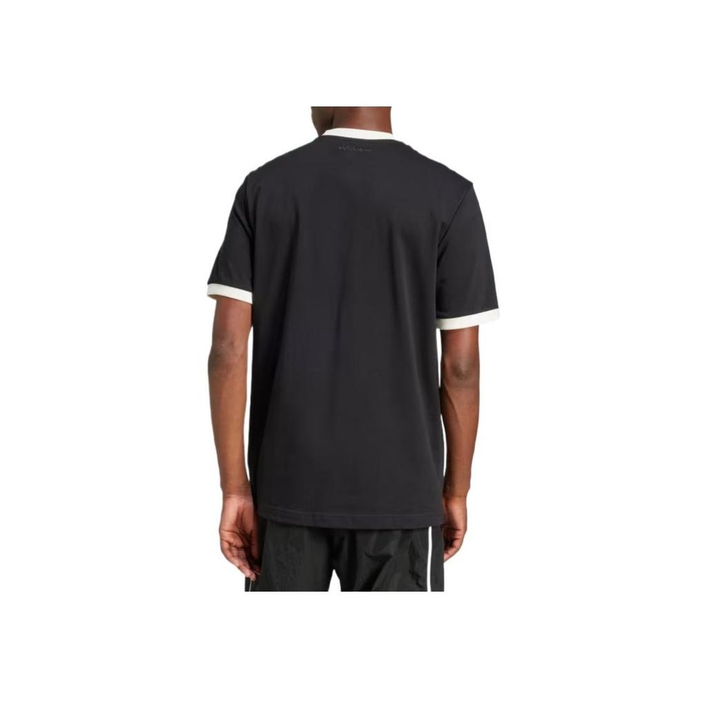 Adidas Оригинальная удобная повседневная футболка с коротким рукавом и принтом логотипа для мужчин, черные JC8372