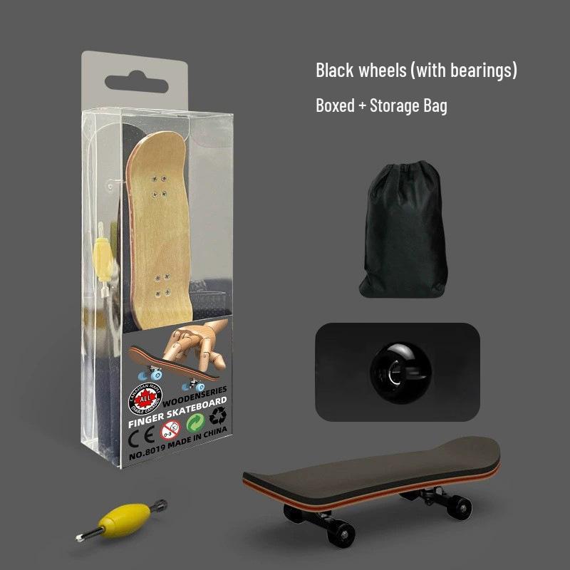 Maple Wood Finger Skateboard - Professional & Beginner Style, Novelty Flip with Bearing Wheels, Wang Yibo Edition