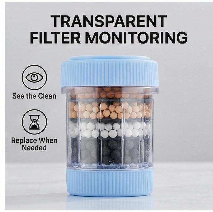 Фильтр для крана с 6-ступенчатой очисткой – Экономитель воды с защитой от брызг (Майфаньский камень) для кухни