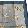 Hermes Шелковый платок-каре 45 см, синий шелк, женский, б/у, Journey to Niger Silk silk Carre 45