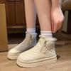 Женские повседневные теплые зимние ботинки на толстой платформе с застежкой-молнией, удобные зимние полусапожки, нескользящие короткие ботинки с подкладкой из искусственного меха для женщин