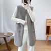 Mid-length Faux Fleece Vest Women Wool Blend Coat Spring Sleeveless Jacket Casual Chalecos Waistcoat Loose Teddy Casaco