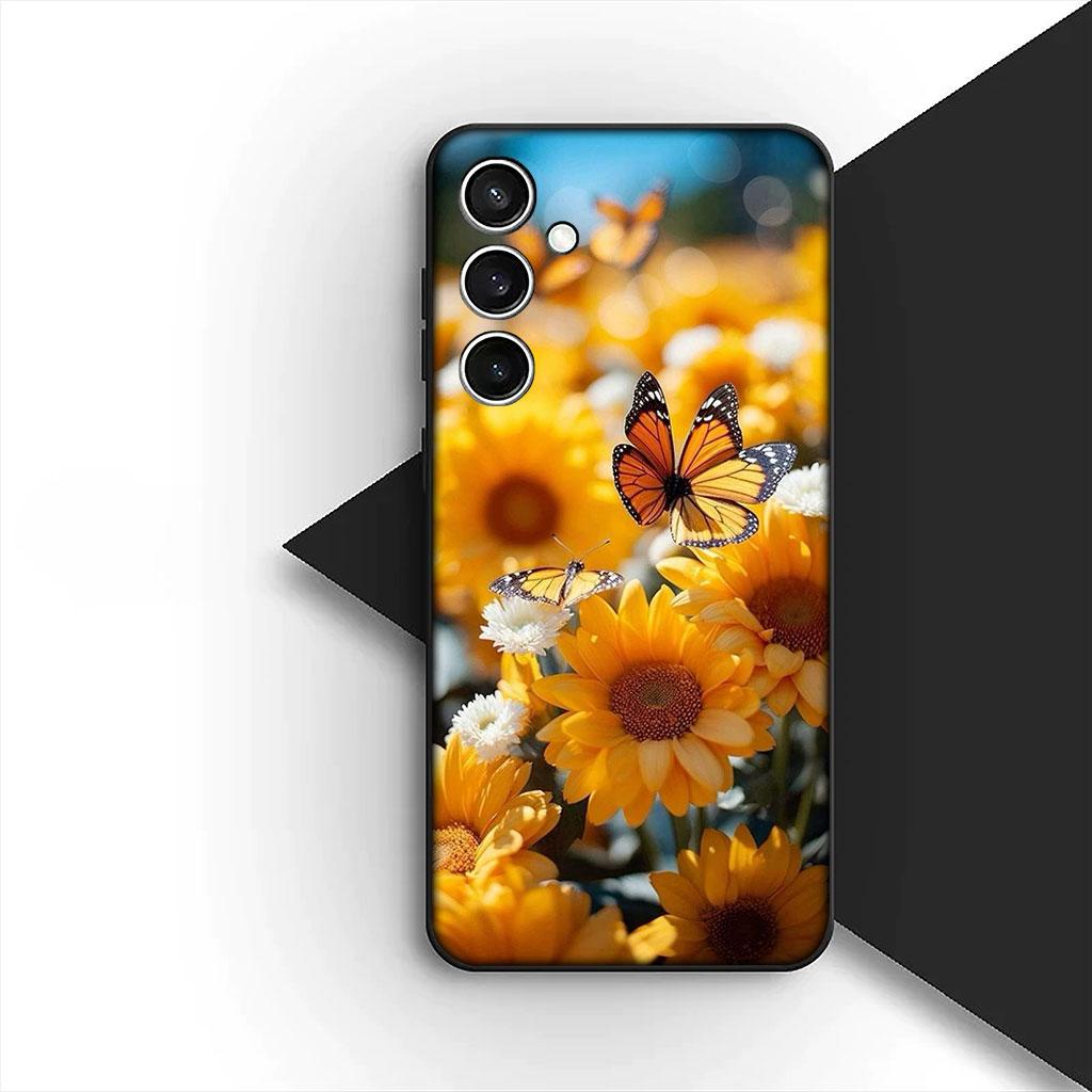 Phone Cover for Motorola Moto Edge 70 60 Fusion NEO Pro G Stylus G56 G96 G04 G05 20 Case Sunflower Yellow Flower Butterfly