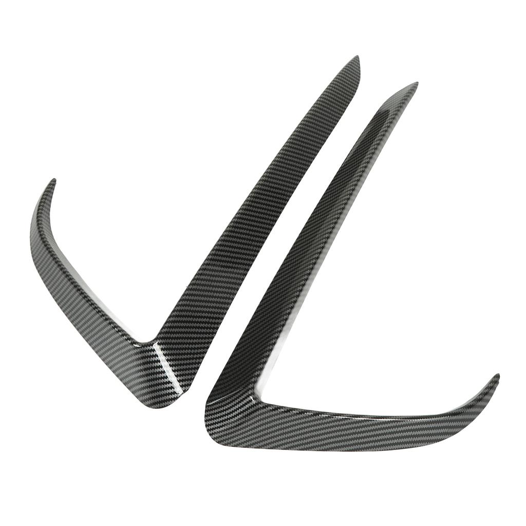 2PCs Front Bumper Wind Knife Front Bumper Blade Trim Replacement for Tesla Model Y 2020‑2022 Carbon Fiber Style