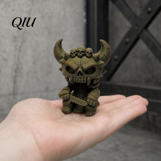 3D Printing Skeleton Art Printed Warrior Figurine, Halloween Sitting Statue, Gothic Statue Collectible Decoration for Holiday Party, Home,