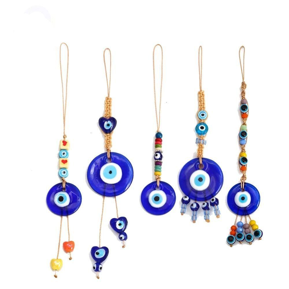 Retro Glass Pendant Demon Eye Pendant Blue Eye Key Chain Home Wall Hanger Car Hanger Decoration