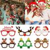 9pcs/set Cartoon Snowflake Elk Glasses Papper Merry Christmas Glasses Photo Props
