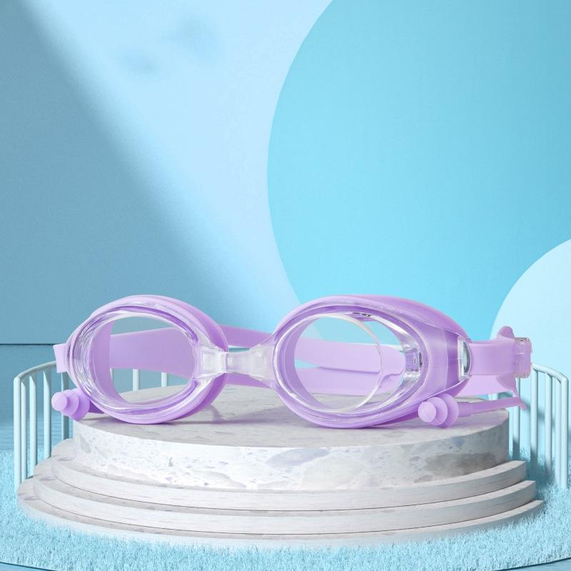 Регулируемые взрослые водонепроницаемые противотуманные плоские легкие большие оправы для гонок силиконовые очки для плавания с берушами