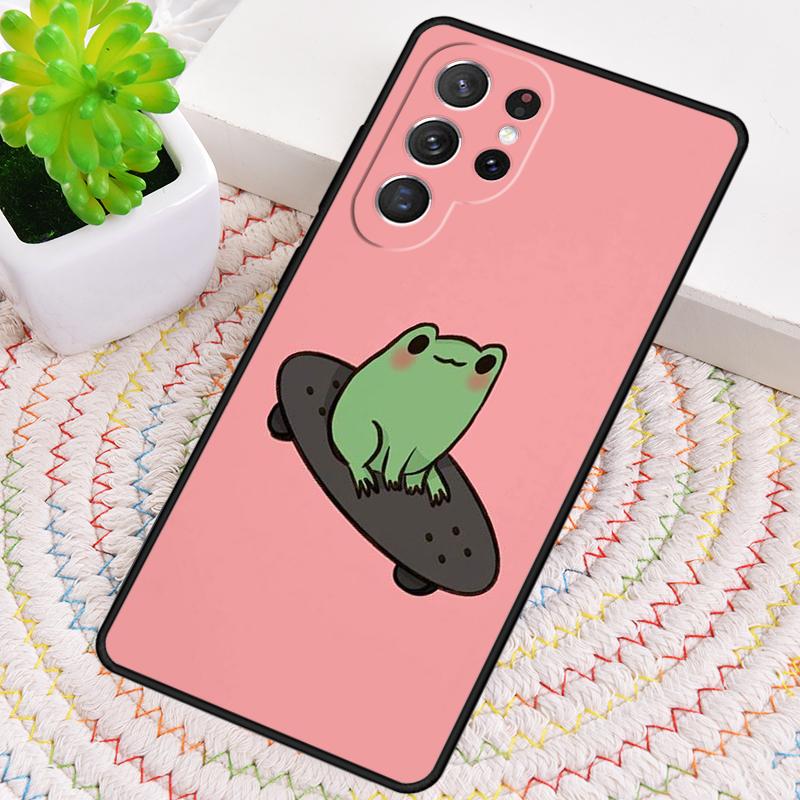 Лягушка Скейтборд Милый Кавайный Чехол для Телефона для Samsung Galaxy note 10 pro S26 Ultra S23 S24 FE S25 S21 S22 PLUS ударопрочный Чехол