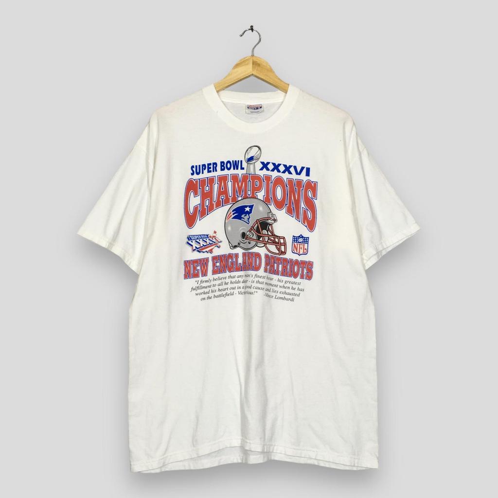 Vintage New England Patriots NFL White T Shirt Large New England Patriots American Football Team Shirt Patriots Super Bowl Champs Tshirt L