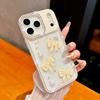 Блестящий бриллиант 3D жемчужный бант чехол для телефона для iPhone 17 AIR 16 15 14 13 Pro Max 17pro Гальваническое покрытие ТПУ Эпоксидная смола Противоударный Прозрачный чехол
