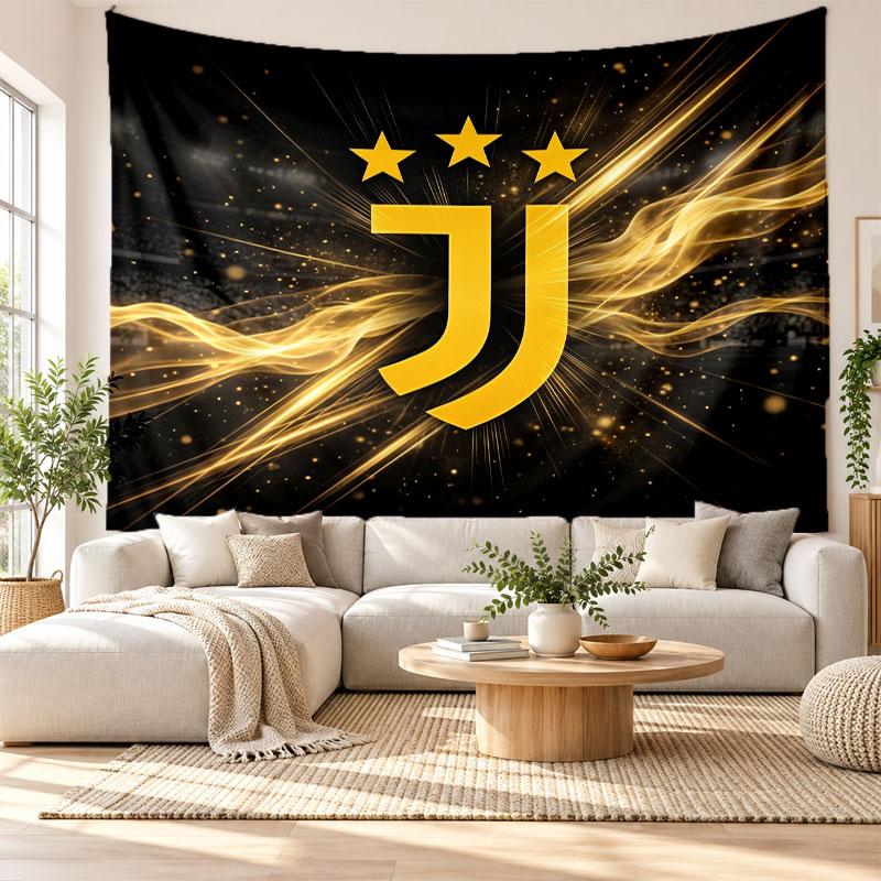 Juventus FC Wall Tapestry, Soft Fabric Wall Hanging, Decorative Backdrop For Bedroom Home Wall Art