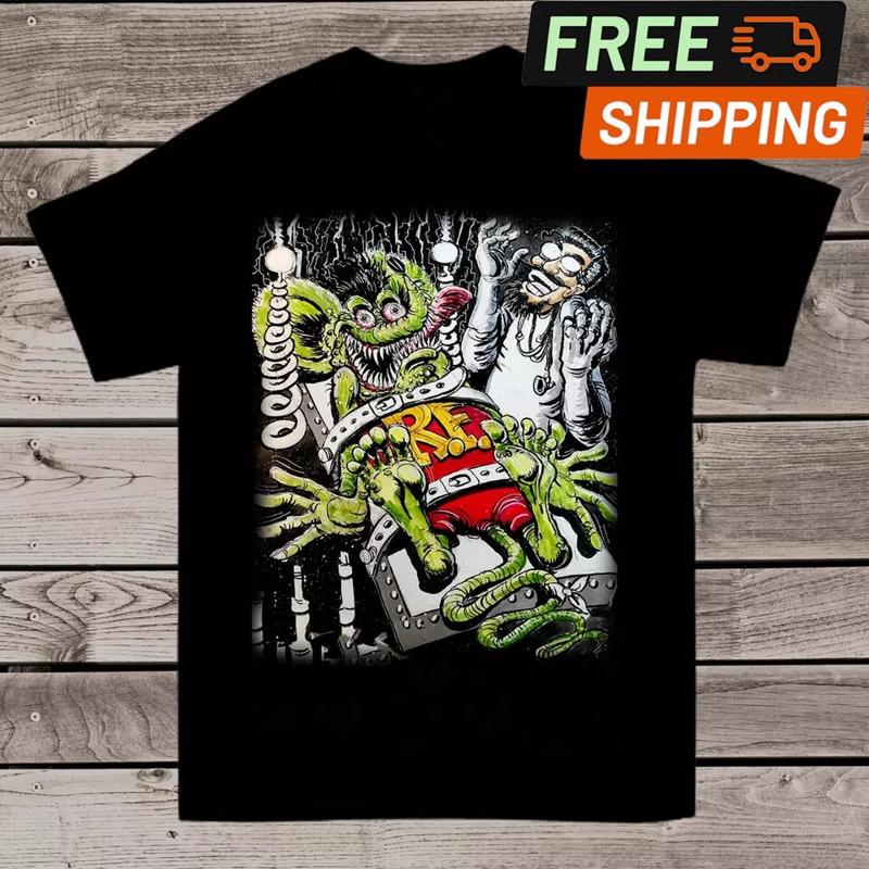 Эд Рот Rat Fink Смешная Хлопковая Черная Футболка Всех Размеров