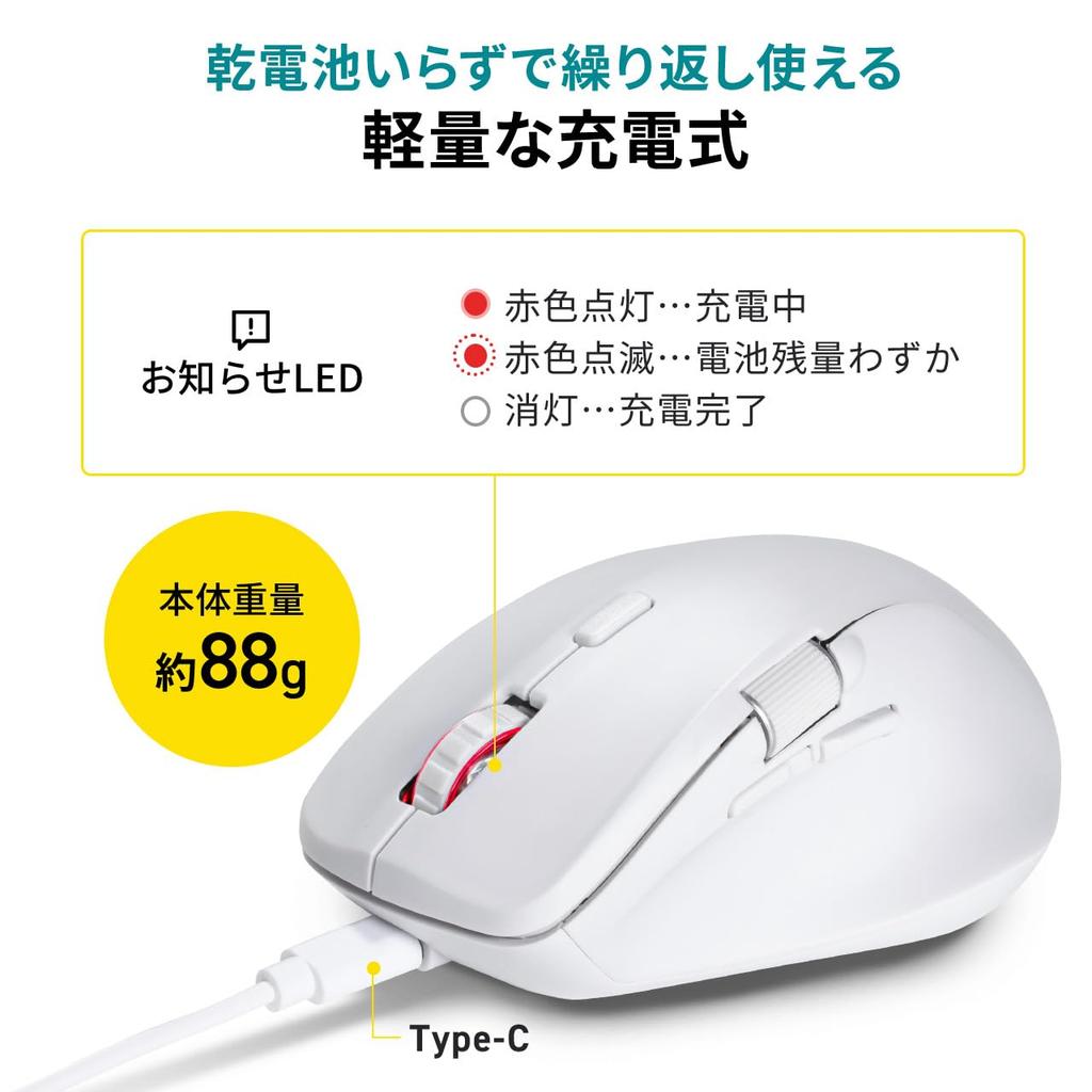 Sanwa Direct Bluetooth горизонтальный с совместимым с черной мышью, прокруткой, перезаряжаемый, тихий, с несколькими сопряжениями [оснащен кнопками «назад»/«вперед») iOS,