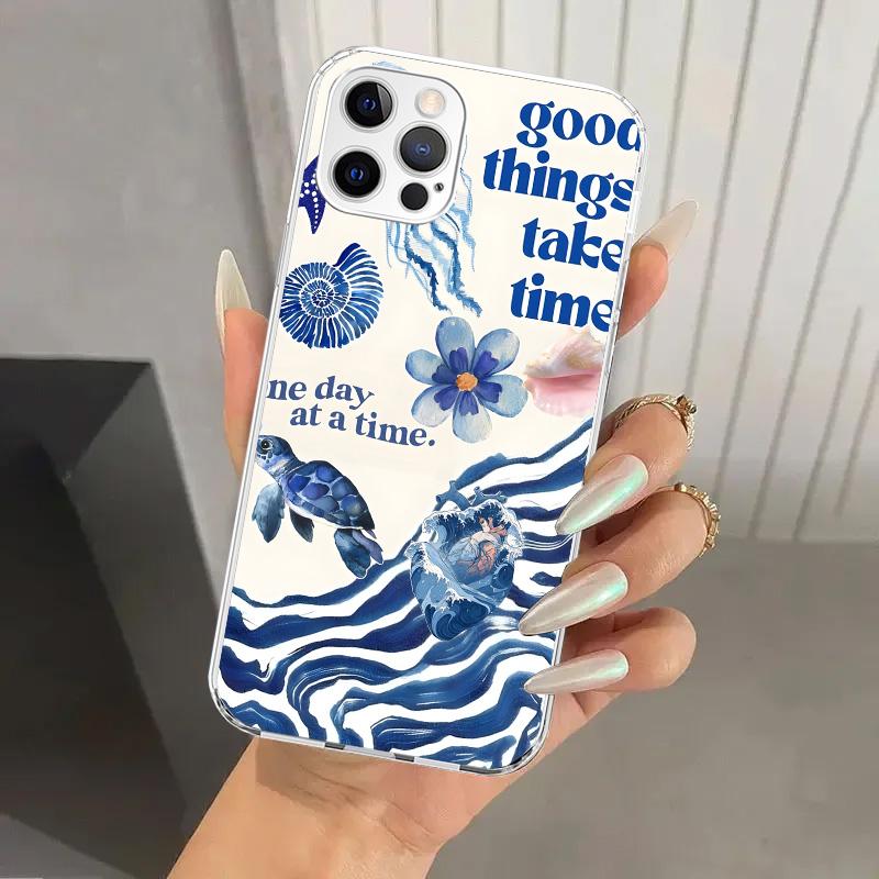 Чехол для телефона Ocean Starfish Sea Turtle Shark для Iphone 17 Air 16 15 Plus 14 13 Mini 12 11 Pro Max 16E 7 8 SE 2020 Мягкий Funda Prin