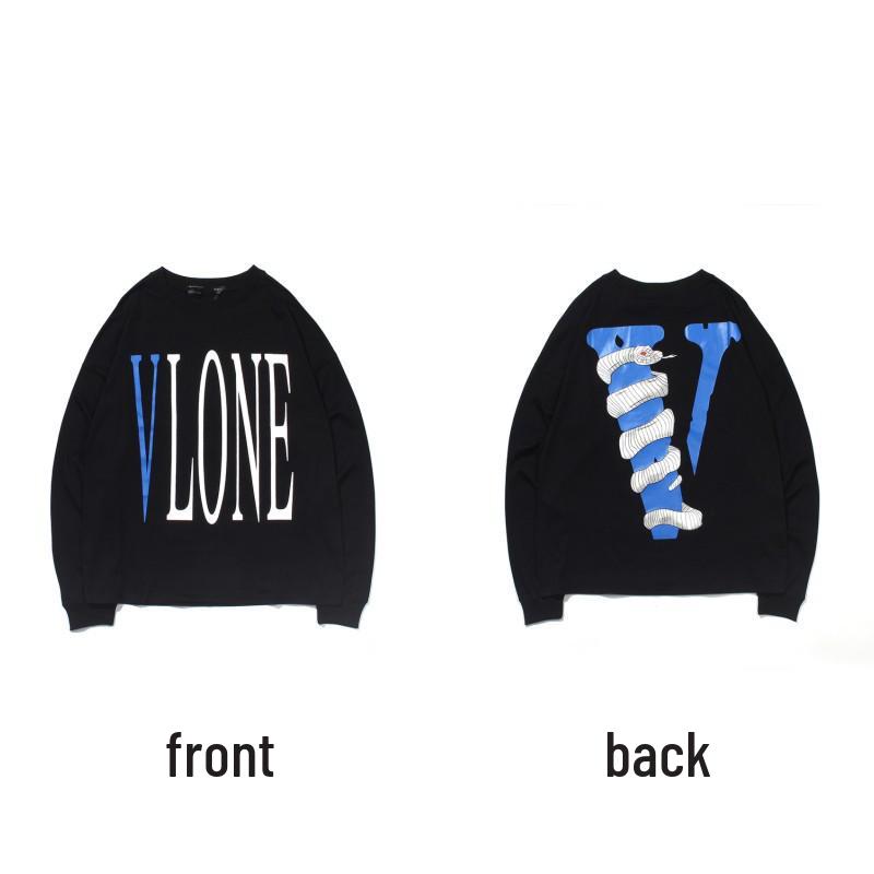 Унисекс худи VLONE с большим V и длинным рукавом - Модный стиль, вдохновленный Ван Ибо