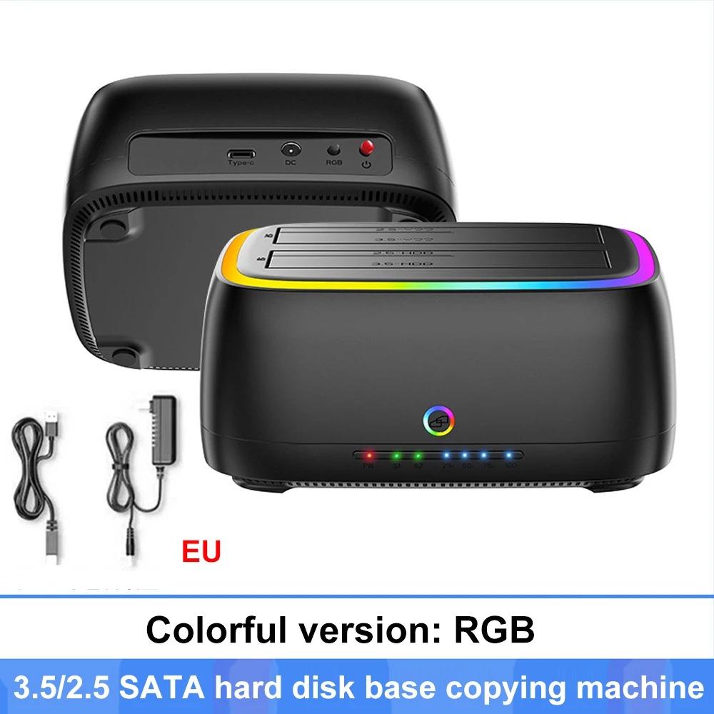 7 в 1 Док-станция для жестких дисков с двумя отсеками USB3.0 5 Гбит/с Type-C Док-станция для HDD для 2,5/3,5-дюймовых HDD/SSD Оффлайн клонирование Корпус Карта TF/SD