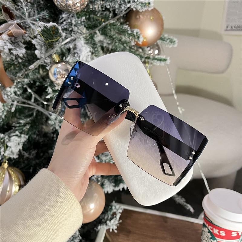 Elmer Alma Personality Солнцезащитные очки без оправы Солнцезащитные очки женские узкие очки с большим лицом