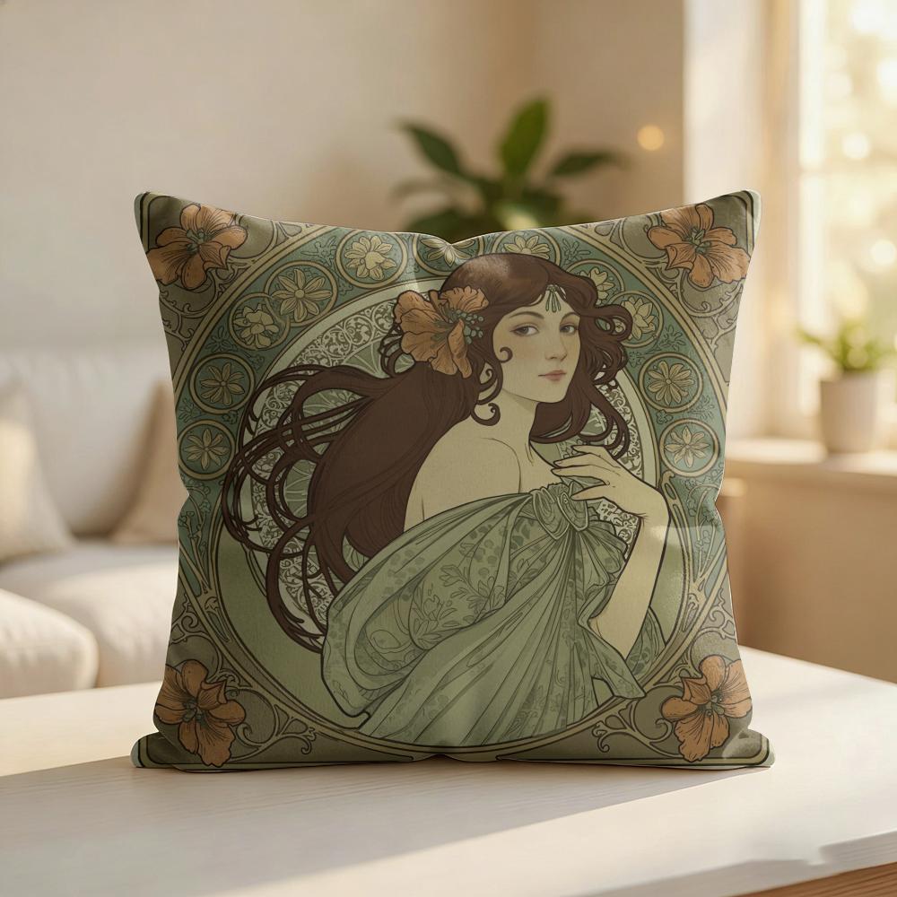 AALFONS MUCHAS Retro Cushion Cover Silky Short Plush Invisible Zipper Dustproof Sofa Pillow Case For Home Decor