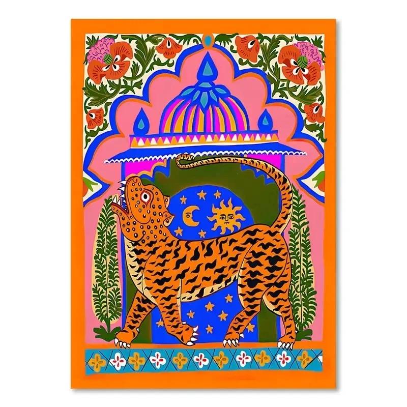 Colorful Abstract Poster Tiger Leopard Snake Tropical Jungle Canvas Painting and Prints Wall Art Pictures Living Room Decor