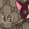 Gucci Double G Logo Cat Detail Coated Fabric Mini Shoulder Bag Women shoulder bag Deep-Red Brown 818764-FAEEP-8574