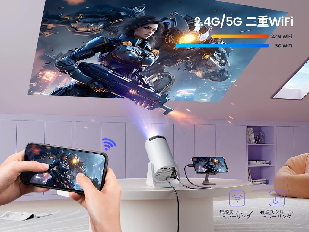 Проектор Small 18000LM Plus 4K Auto Keystone Ceiling Projection 6 Instant Connection Bluetooth 4K Compatible 1080P Mini Lightweight Mobile HiFi