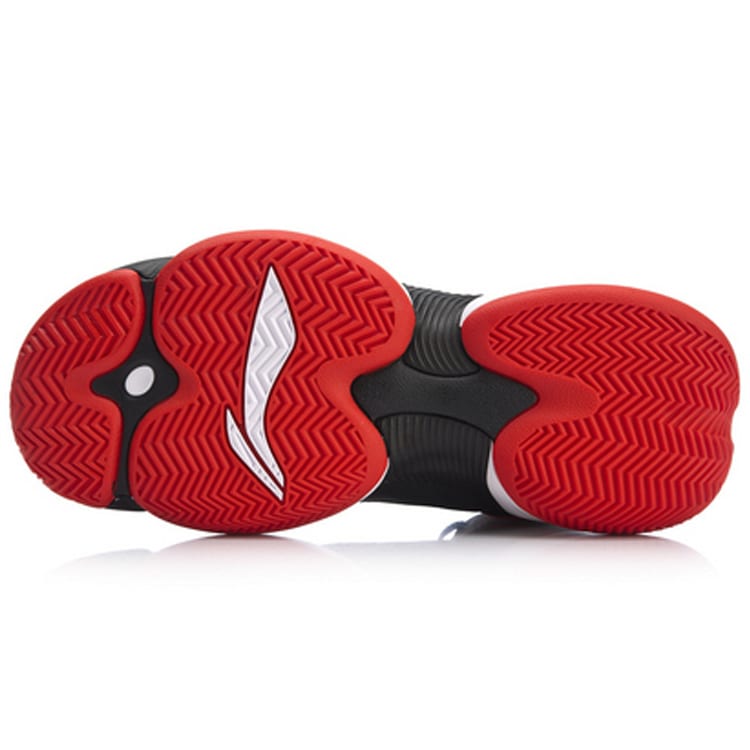 Li Ning Power 5 Нескользящие Легкие Нескользящие Легкие Средние Баскетбольные Кроссовки Мужские Черный Красный ABAN045-4