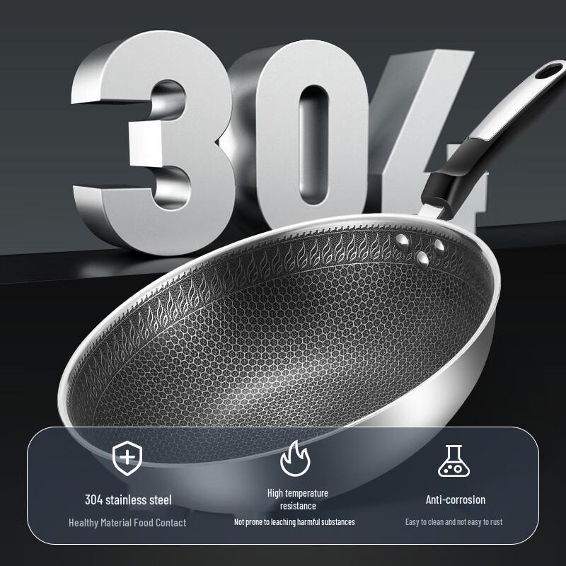 Meichu 32cm 304 Stainless Steel Wok