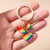 Trendy Rainbow Keychain Colorful Alloy Keyring Sturdy Designs for Everyday Use