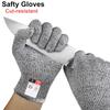 Anti Cut Proof Gloves 1Pair Grey Black HPPE EN388 ANSI Anti-cut Level 5 Safety Work Gloves Thickness Cut Resistant Gloves Tools
