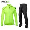 WOSAWE Women's Rainproof Cycling Sets Windproof Hooded Cycling Jacket Dirt Bike Rain Pants With Leg Covers