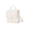 Charles & Keith Vintage Diamond Pattern Magnetic Closure PU Backpack Medium Women backpack Black Dark-Brown Cream CK2-60782275