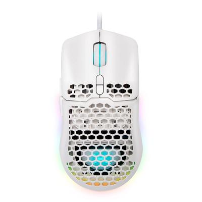 DELUX M700BU Игровая USB До 16000 Высокая RGB Белая Мышь, Проводная, Сверхлегкая (67 г), DPI, Регулируемый на пять уровней, Точность, Подсветка,