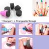 1 Set DIY 1 Stamper 4 Changeable Sponge Nail Art Design Shade Transfer Stamper Nail Tool