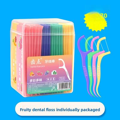 70 штук зубной нити со вкусом мяты в индивидуальной упаковке в коробке Tooth Dot