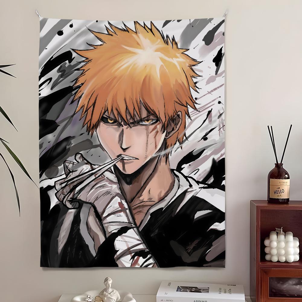 Bleach Monochrome Manga Collage Wall Tapestry  Ichigo Kurosaki Art Stylish Room Decor for Shonen Anime  Manga Fans