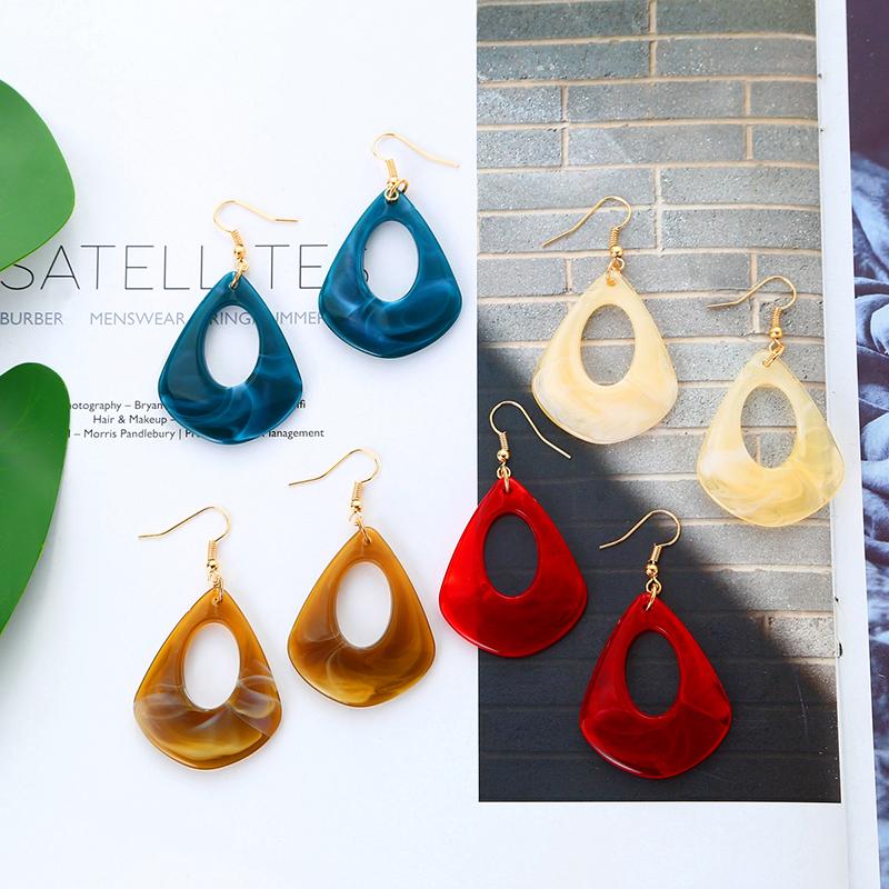 LOVBEAFAS Drop Dangle Acrylic Earrings for women kolczyki Fashion Simple Korean Geometric Hanging Bohemian Earring Jewerly