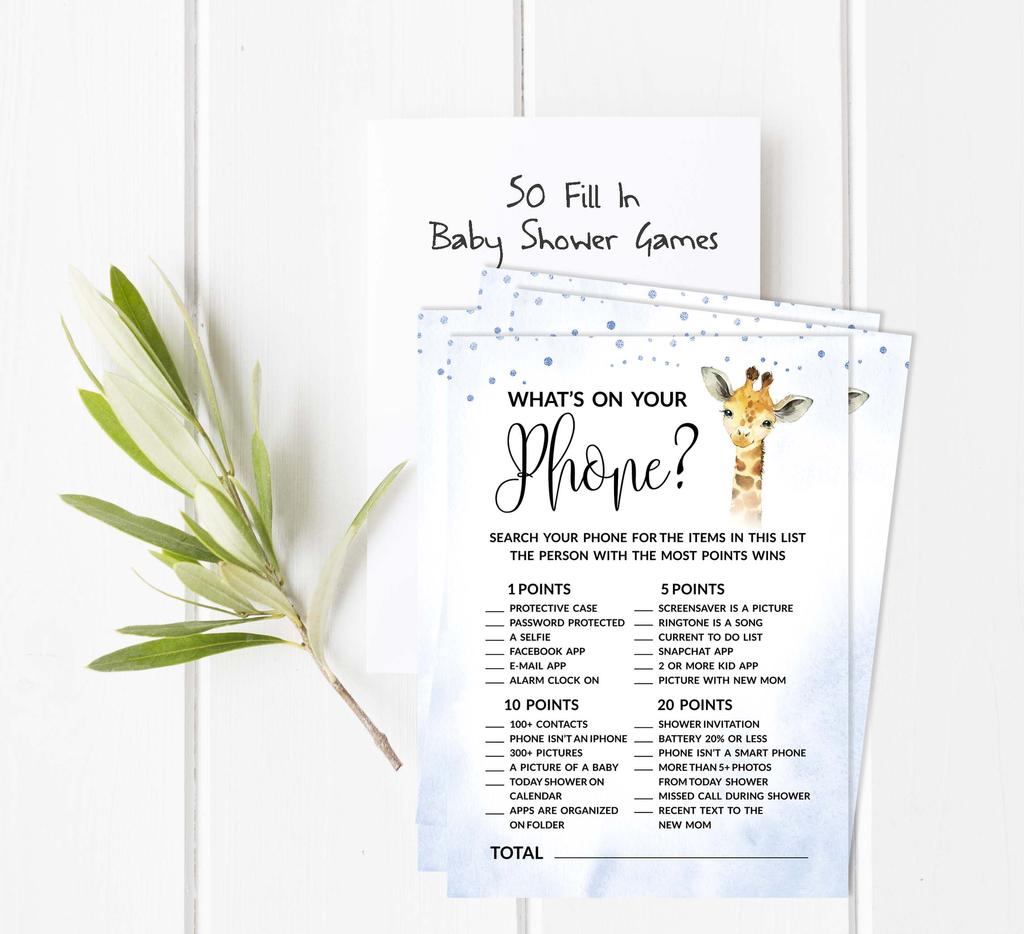 Inkdotpot Игровой набор для детского душа из 50 игр BabyA AlphabetA ABCA Game Giraffe Jungle Animals Party