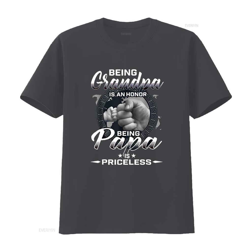 Being Grandpa is an Honor Papa Priceless Father T Shirt vintage Washed Versatile Casual homme Unisex Soft graphic