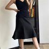 2025 Высокая талия Маленькая черная юбка женская новый образ облегающая юбка с рыбьим хвостом модная узкая юбка средней длины