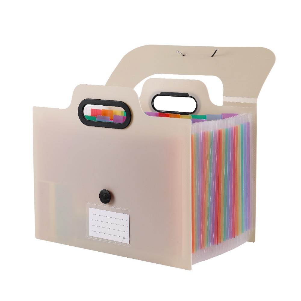 Buckle Closure Expanded File Folders Colorful Inner Pocket File Holder A4 Document Bag Home