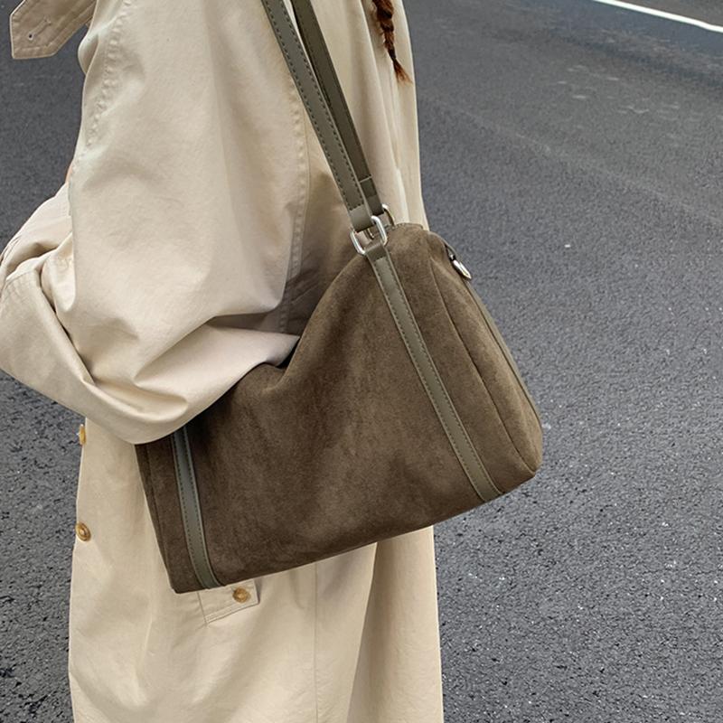 Модная женская наплечная сумка из искусственной замши, сумки кроссбоди, большая вместимость, матовая ПУ кожа, женские сумки-тоут