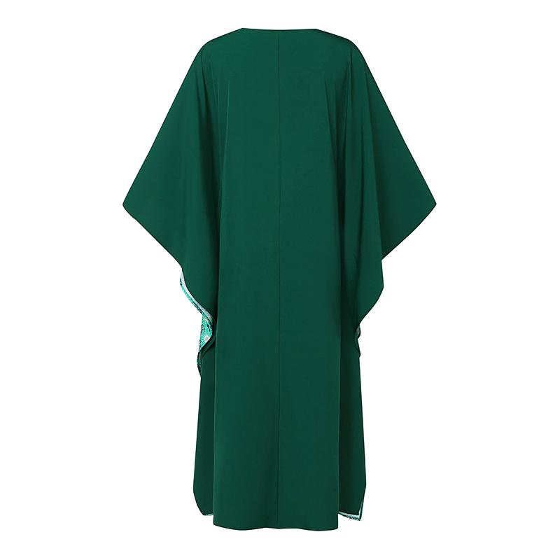 Женское платье больших размеров с круглым вырезом и длинными рукавами с принтом