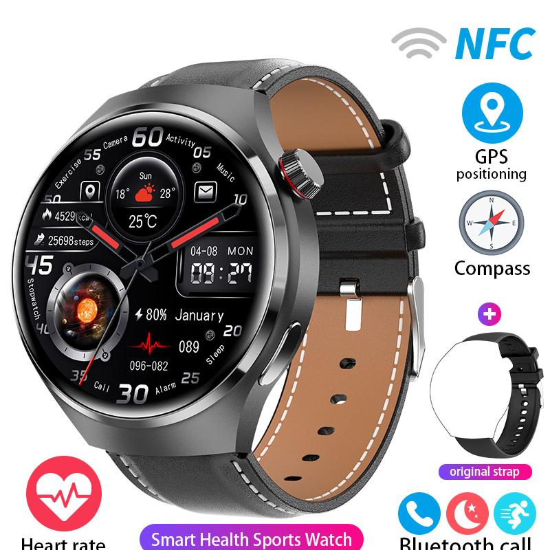 2023 NFC Смарт-часы для мужчин GT4 Pro 390*390 HD экран сердечного ритма Bluetooth вызов IP68 водонепроницаемые умные часы для Huawei Xiaomi + коробка