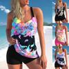 Women's Quality Summer Vacation Swimwear, Stylish Colorful Tadpole Printed Top and Halter Beach Swimwear S-6XL