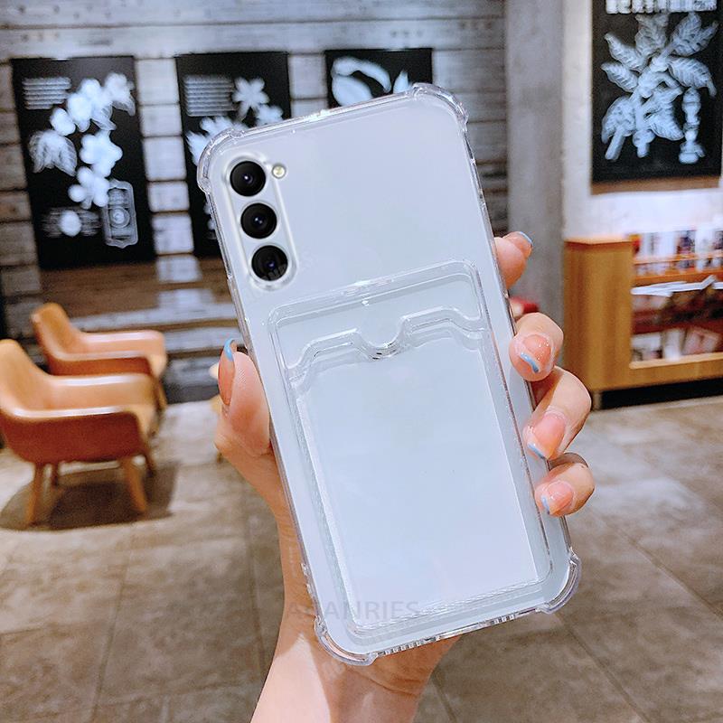 S 23 22 21fe Сумка-чехол с держателем для карт для Samsung Galaxy S23 S22 S21 Plus Ultra S20 Fe S21fe Прозрачный силиконовый чехол S23plus