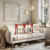 4Pcs 18Inx18In Christmas Throw Pillow Covers, Farmhouse Winter Holiday Plaid Decor Curtain Nutcracker Decorative Cushion Covers
