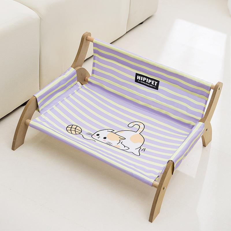 Breathable Pet Camping Bed Summer Dog Cat Cot Small Pets Wooden Sofa Bed